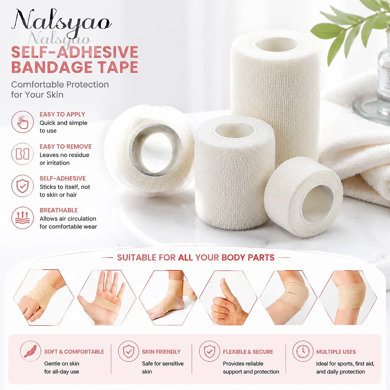5 Pcs 2.5/5/7.5/10cm Self Adhe - Wrist Wrap Support ulasan dan harga
