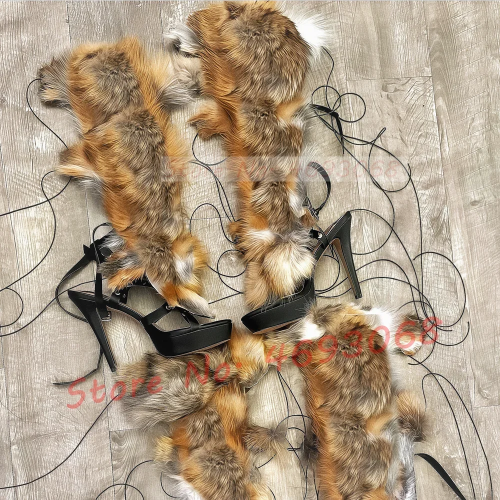Real Fur Wrap Cross Tied Platf - Crossfit Lady ulasan dan harga