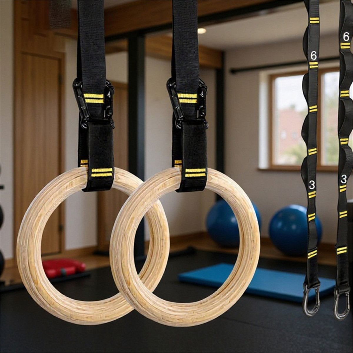 Summer sale  2Pcs Wooden Porta - Gymnastic Ring Wood ulasan dan harga