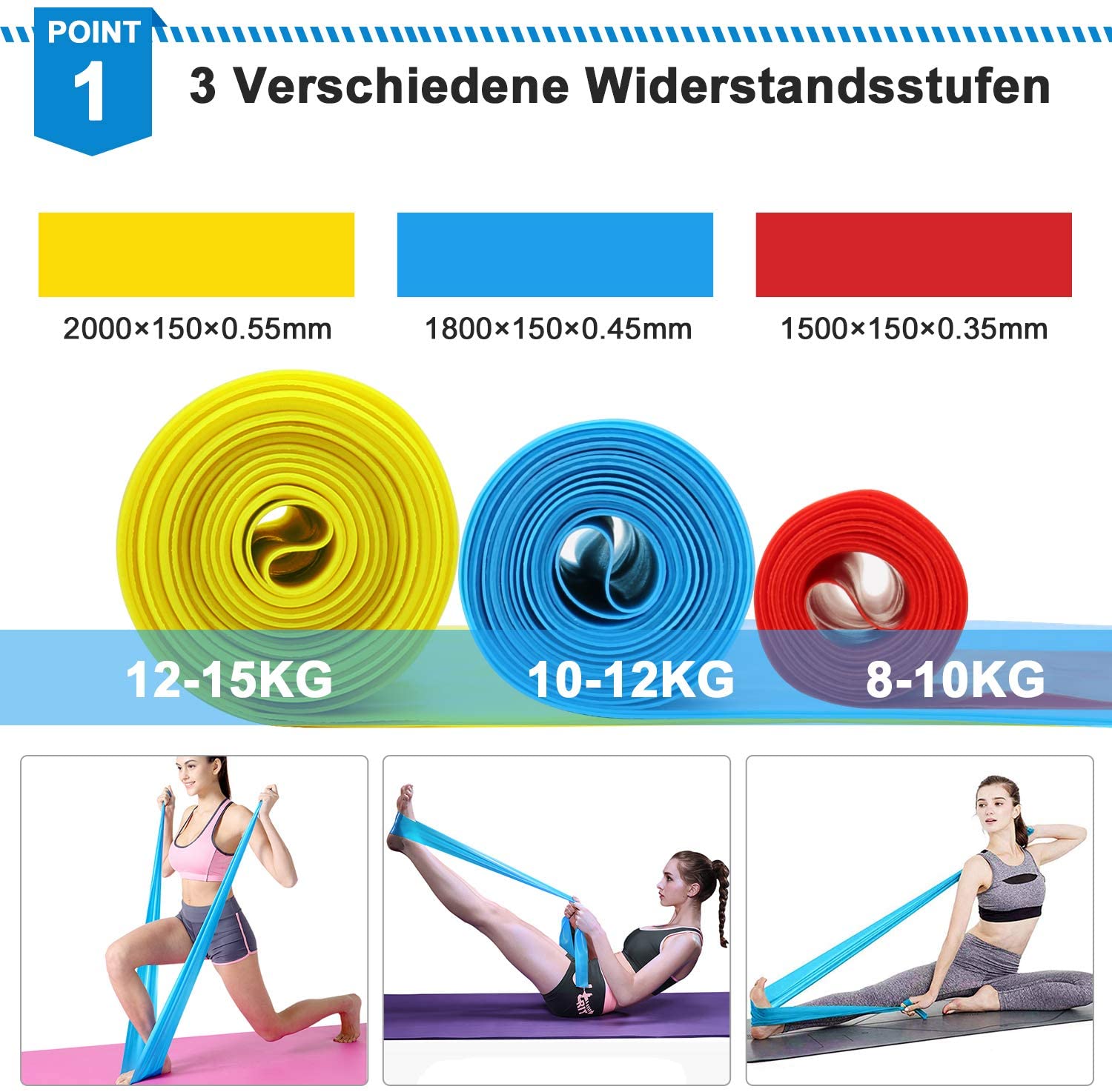 Elastic Fitness Bands 3Pcs Res - Crossfit Equipment ulasan dan harga