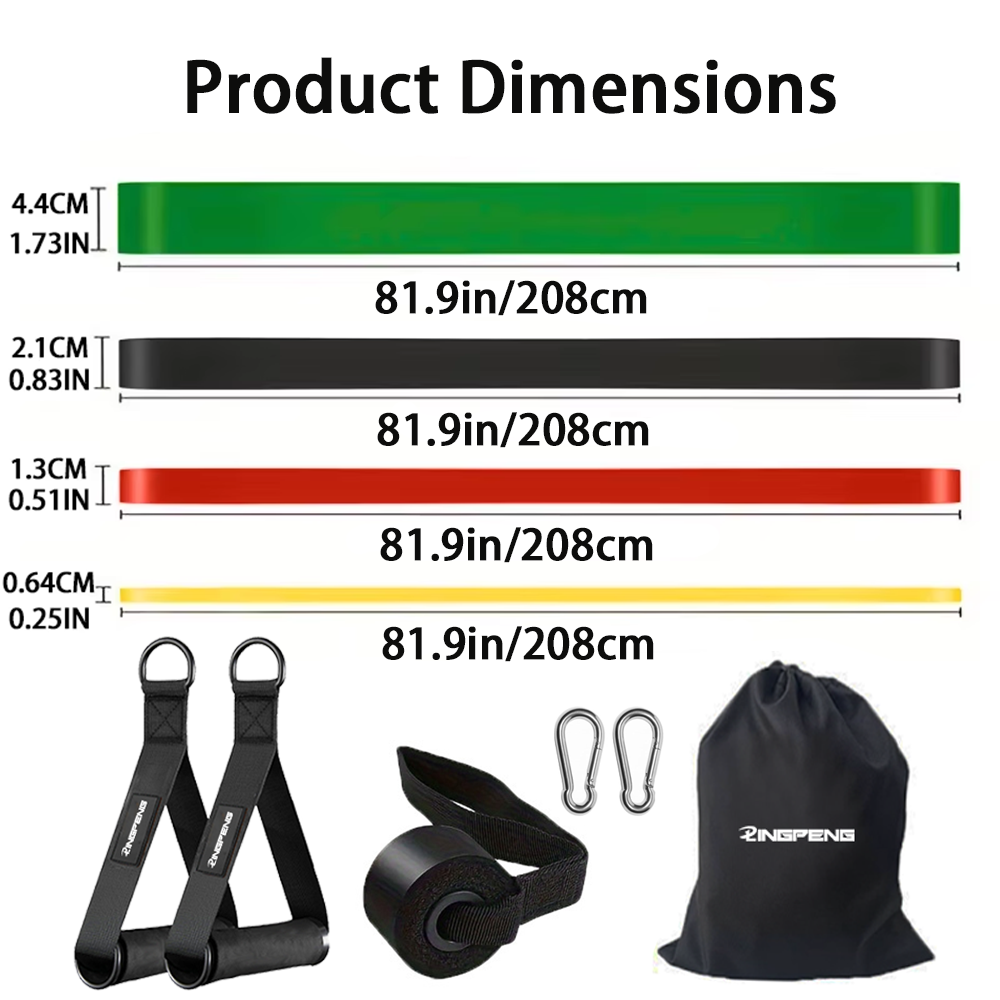 10Pcs 4-Level Resistance Bands - Pull Up Assist Band ulasan dan harga