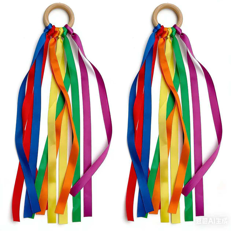 Rainbow Hand Kites Wands Monte - Gymnastic Ring Wood ulasan dan harga