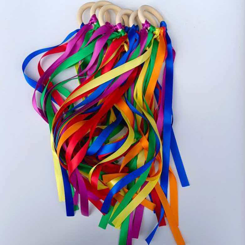 Rainbow Hand Kites Wands Monte - Gymnastic Ring Wood ulasan dan harga