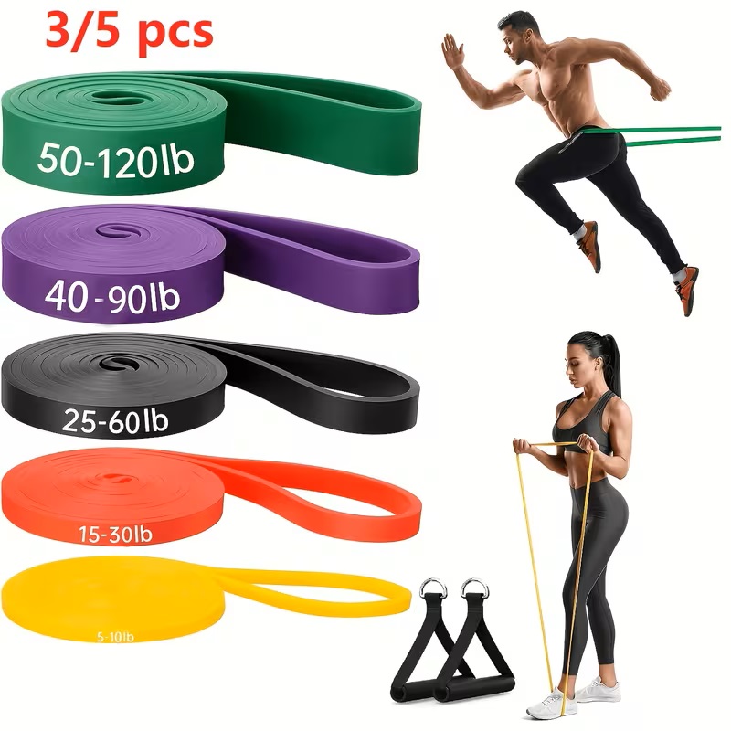 3/5pcs Pull Up Bands, Resistan - Pull Up Assist Band ulasan dan harga