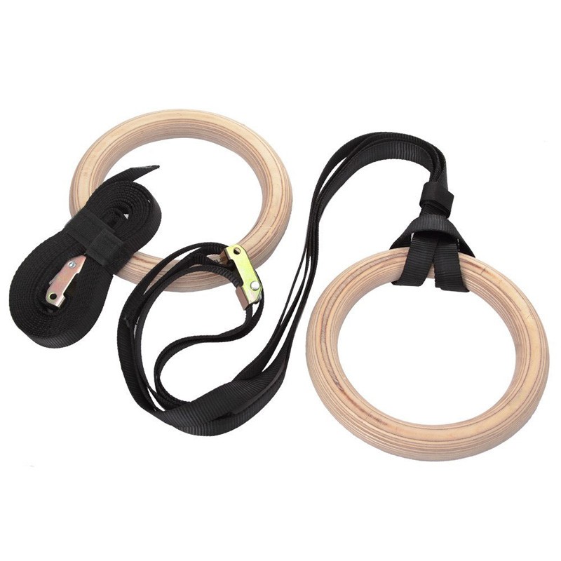 Fitness Gymnastic Rings with A - Gymnastic Ring Wood ulasan dan harga