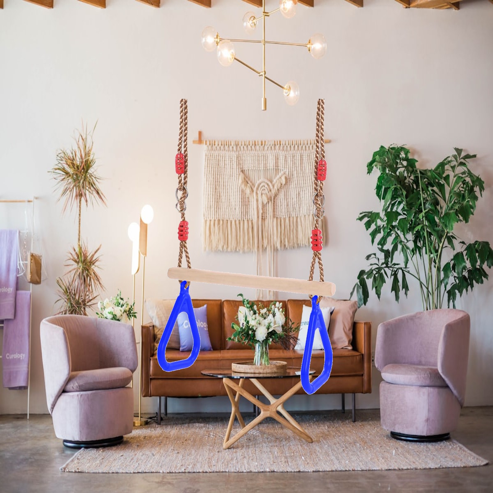 Indoor Outdoor Fun Swing Sets  - Gymnastic Ring Wood ulasan dan harga