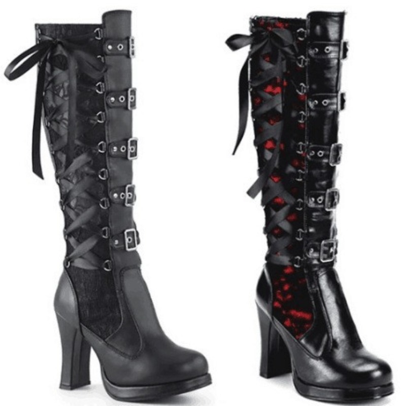 Punk Gothic Style Women's Knee - Crossfit Lady ulasan dan harga