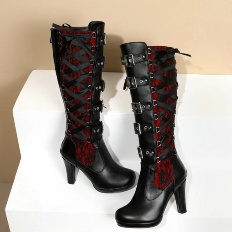 Punk Gothic Style Women's Knee - Crossfit Lady ulasan dan harga