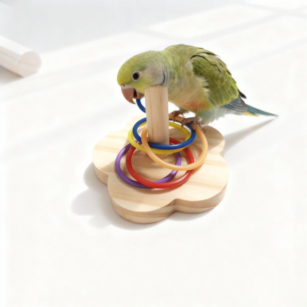 1PC Wooden Parrot Intelligence - Gymnastic Ring Wood ulasan dan harga