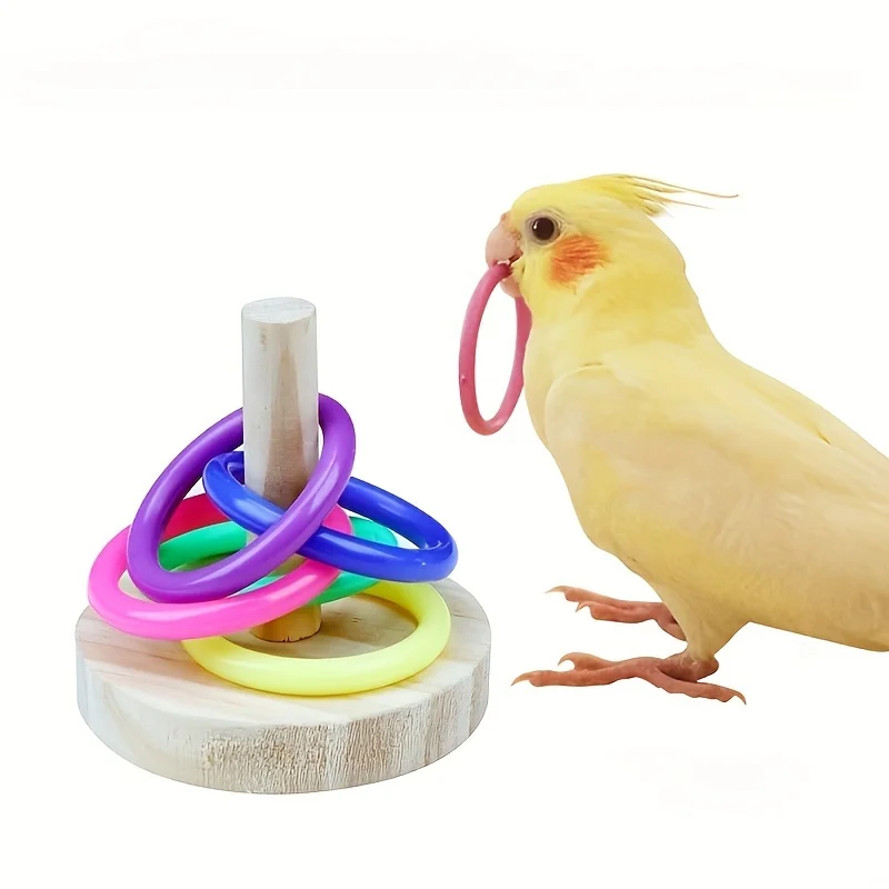 Wooden Interactive Parrot Ring - Gymnastic Ring Wood ulasan dan harga